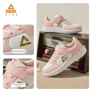 PEAK | Giày Skate Da Casual Trắng Thu Đông Cho Trẻ Em Lớn