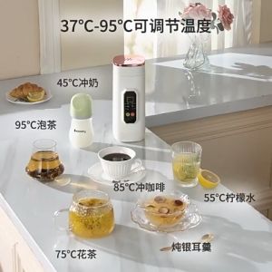 【Malaysian plug】 American 500ml Portable Electric Kettle 304 Material Temperature Anti-overflow Control can Stew Travel Kettle  Thermos Cup Cerek Elektrik電熱水杯