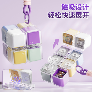 กล่องยาขนาดใหญ่แบบมีความสนุกและสะดวกพร้อมฝาปิดป้องกันความชื้น กล่องยาขนาดเล็กสำหรับพกพา 7 วัน แบ่งยา