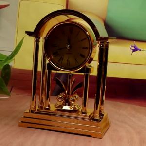 Vintage Table Clock with Quartz Movement Antique Style Desk Alarm Clock for Home Décor Bedroom Bookshelf Office Battery Powered
