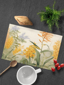 Dreamy Floral Cartoon Heat Resistant PVC Dining Table Mat Waterproof Oil Proof Dinner Plate Mat Western Style Decorative Pad