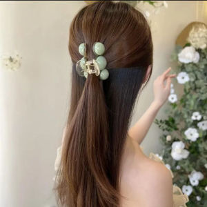 🔥🔥Roman Holiday Korean Green Pearl Hair Clip Elegant Fashion Large Curly Hair Claw Women Girls Hair Accessories