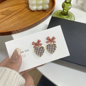 S925 Bạc Kim Tai Hình Trái Tim Ngọt Ngào Fresh Sweet Buttercream Sweet Girl Style Tai Hở Thời Trang Nữ Trang Sức Tai Trang Trí