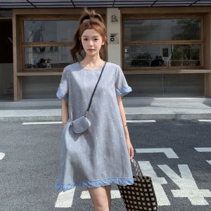 Sweet Youthful Polka Dot Bubble Sleeve 2025 New Korean Fashion Versatile Slimming Dress Elegant A-Line Skirt for Women