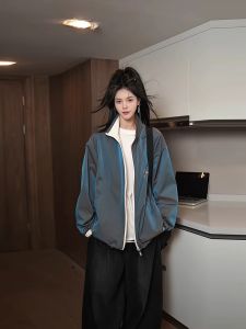 Double-Sided Wearable Gradient Color Mens Jacket Winter Quilted Soft Shell Coat Couples American Style Stand Collar down Jacket