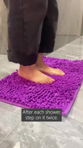 Chenille bath mat anti-slip bathroom mat water absorbent floor mat Bathroom Rug Non-Slip and Washable Shaggy Mat for Bathroom