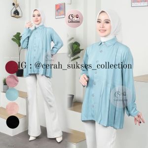 Shafiyah kemeja atasan non saku katun twill premium grade A elegan dan modis