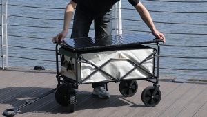 Folding Wagon Trolley Cart Outdoor Utility Foldable 8inch Wheels and top cover plate