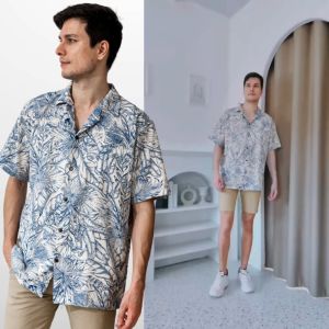 THE ROOMS - เดอะรูม เสื้อฮาวาย โคตรนุ่ม แขนสั้น ไม่ต้องรีด เสื้อยับยาก ผ้าดีมาก ลาย Hilo