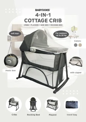 Babydoes tempat tidur bayi 4in1 cottage CRIB