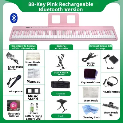 keyboard piano Portable Rechargeable Foldable MIDI Electronic Piano