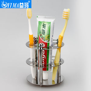 Yima 304 Stainless Steel Toothbrush Holder Wall Mounted Toothpaste Rack Bathroom Washroom Storage Organizer European Style Freshness