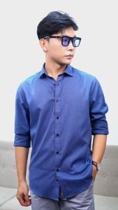 Áo sơ mi nam kẻ Sọc Slimfit Melange Cotton N&M NINOMAXX 2110016