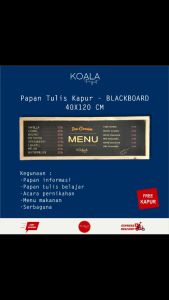 PAPAN TULIS KAPUR BLACKBOARD 40X120 CM - KOALA PROJECT