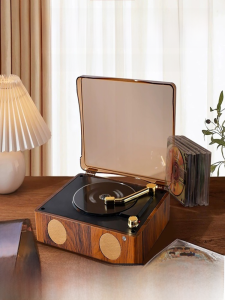 Retro CD Player Album Player Music Vinyl Album Bluetooth Integrated Speaker Sound Birthday Gift For Home