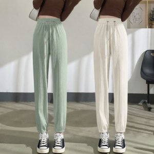 Lieoyuarn | Loose Ice Silk Womens Harem Pants