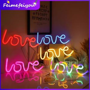 ของขวัญวันวาเลนไทน์สินค้าไฟตกแต่งรักคืนนางฟ้านีออนไฟห้องนอนแบตเตอรี่ใช้งานขนาดเอเอและไฟ Led USB