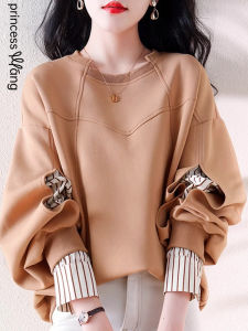 WANGGONGZHU | Irregular Korean Style Womens Sweatshirt Jacket Loose Fit Fashionable Autumn New Arrival Large Size Top Single Piece