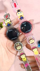Jam Tangan Digital Anak Baby Dengan Layar LED Cerah dan Karakter Kartun Labubu Tali Tombol Lampu