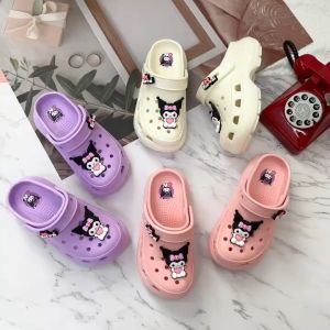 Cute Sanrio Kuromi Melody sandals for Girls kids Anti-Slip Indoor KUROMI Clog Slipper Beach Sandals