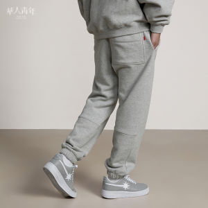 Trendy Youth Three-Color Fleece-Lined Cuffed Sweatpants Winter Casual Loose Men Women Sports Long Trousers Fashion Brand