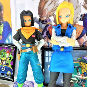 Bandai | 24CM Anime Dragon Ball Z Android 17 18 figura Android 18 PVC colección de figuras de acción modelo juguetes para niños regalos d