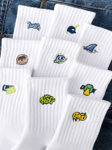 Pure Cotton Sports Socks for Men And Boys 100% Cotton Anti-Odor Mid-Calf Basketball And Running Socks from Xinjiang