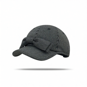 Retro Stripe Bow Sun Protection Face Slimming Baseball Cap