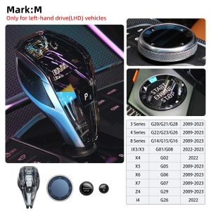 4PCS/Set Car Crystal Gear Shift Knob For BMW G20 G22 G26 G14 Z4 G29 X3 G01 X4 G02 X5 G05 X6 G06 X7 G07 Auto Crystal Gear Handle