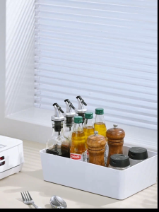 LOCAUPIN Multifunctional Desktop Storage Box For Kitchen Cosmetic Office Organizer Household Storage Basket with Cover