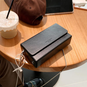 Elegant Womens Small Square Bag Retro Chain Tofu Box Style Simple Design Korean Trend 2025 New Fashion Handbag Shoulder Bag