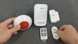 Alarm Rumah Indoor KERUI Strobe Sirine 2 Sensor D025 Alarm System Wireless Set