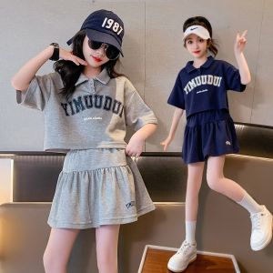Kids Terno for Girl Korean Skirt Tshirt Skinny Ootd for Kids girl Teens Outfit for Girls 2Pcs 5-16Y