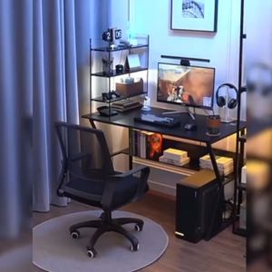 AI Home พร้อมส่ง โต๊ะทำงาน เกมส์ มิ่ง 2 ชนิด 100/120cm มาพร้อมชั้นวางใต้โต๊ะ วัสดุไม้อัด MDF มั่นคงแข็งแรง