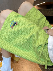 Dopamine Mens Shorts 2025 Summer New Simple Trendy Sports Loose Five-Quarter Casual Pants Low Waist Straight Leg Breathable Polyester