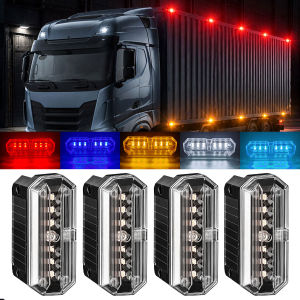 KEVANLY | 1pc Solar Car Emergency Warning Light LED Side Marker Indicator 6LED Anti-rear Strobe Light for Car Truck Bike Strobe LED Light