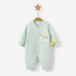 Baby Cotton Romper Suit Autumn Winter Outwear Warm Thin Cotton Base Layer Boys Girls Newborn Clothes Long Sleeve No Hat