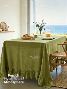 French Vintage Linen Cotton Tablecloth