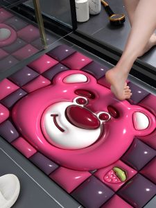 พื้นรองเท้าห้องน้ำดูดซับความชื้นกันลื่นพื้นรูปทิวทัศน์แบบเรียบง่ายและโมเดิร์นสำหรับใช้ในบ้าน