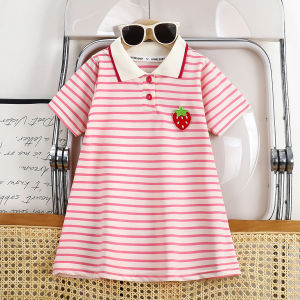Childrens Korean Version Dress 2026 New Girls Summer Cartoon Printed Short Sleeved Mesh Princess Dress