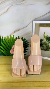 fashion square toe elegant plain korean style heels 2007#