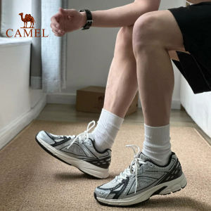 Camel รองเท้าวิ่งแนวเรโทรสำหรับผู้ชายรองเท้าวิ่งการดูดซับแรงกระแทกระบายอากาศได้ดี