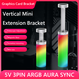 ARGB Vertical Telescopic Rotating Stand Bracket Adjustable Magnetic GPU Video Card Holder GPU Stand for Desktop PC Case