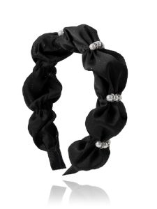 [Original] Starry Sky Ruched High Skull Top Headband [Star Love] Black Hair Pressing Headwear This Years Popular Hair Accessories