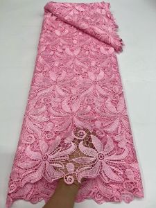 High-Quality African Cord Guipure Lace Fabric 2026 French Nigerian Asoebi Chantilly Water Soluble for Party Dresses