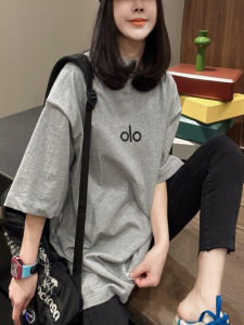 Basic Short Sleeve T-Shirt Outlet Korean Style Versatile Summer Letter Print Loose Casual Top Cotton round Neck Sweatshirt