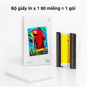 Máy In Ảnh Di Động Mijia 1S Giấy In Thăng Hoa Màu Sắc Độ Nét Cao Giao Diện WiFi 80/160/240 Tờ 6 Inch Tự Động Nạp Giấy