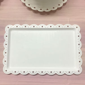 Plastic Rectangular Fruit Tray Dessert Bread Cake Plate Cup Storage Tray Creative Dinner Plate Home Use Dishware Flat Plate