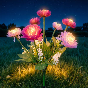 Solar LED Lights Snow Lotus Flower Lawn Lamp Outdoor Yard Lights Garden Courtyard Holiday Party Decoration Wedding Party