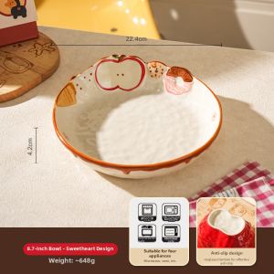 SHELI | Cute Apple Ceramic Dining Bowl